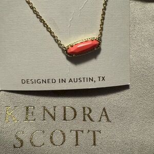 Kendra Scott Gold Necklace with Coral Stone